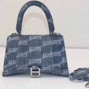 Balenciaga Denim Hourglass Top Handle Bag 593546